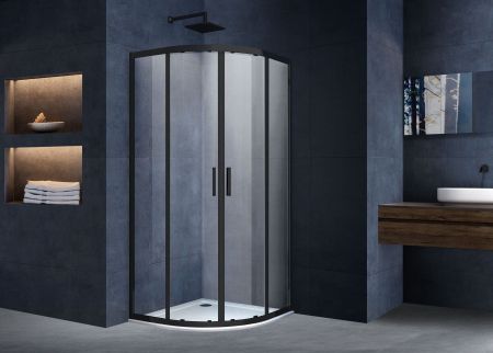 Душевые уголки Vincea Душевой уголок Alpha VSQ-3AL900CLB, 900*900, черный, стекло прозрачное,, артикул VSQ-3AL900CLB