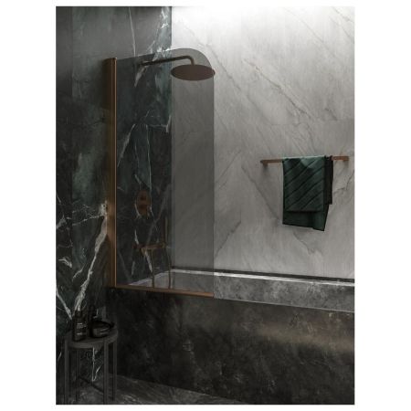 Шторка на ванну распашная Knotlor BS070TG0RB 140х70, бронза