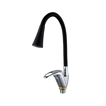 Смеситель для кухни с гибким изливом FASHUN A4403+A7350, хром/черный