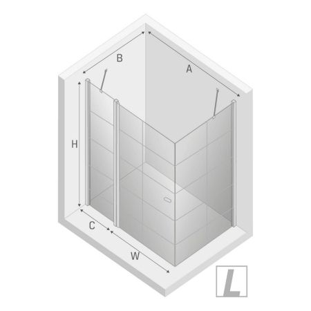 Душевое ограждение NEW TRENDY NEW SOLEO BLACK L 90x90x195 K-0579 (черный), артикул K-0579