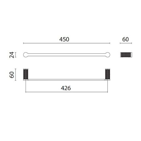 OASIS DEFILE Полотенцедержатель 450 мм., цвет золото, артикул 0AGD005OR