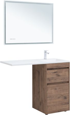 Тумба под раковину Aquanet Токио 48 дуб веллингтон (напольная 2 ящика), артикул 00333647