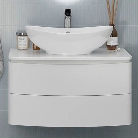 Тумба с раковиной подвесная Velvex Luna tp.LUN.80.2Y, 80 см, артикул tp-LUN-80-2Y-com