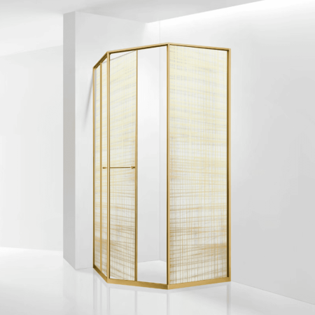 Душевой уголок RGW SV-82Gb "L" (Золотая вуаль, 900x900)