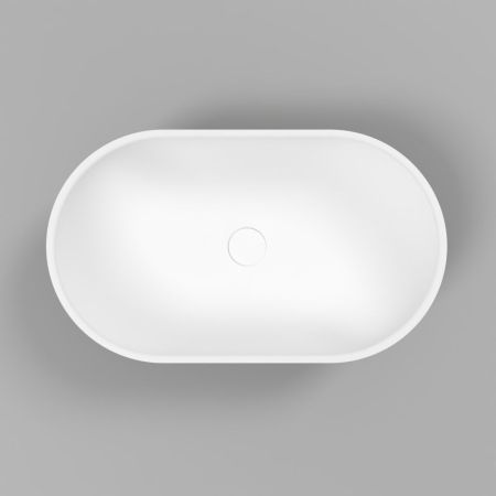 Умывальник WHITECROSS Amber 60x35 (черный/белый мат) иск. камень, артикул 0716.060035.20100