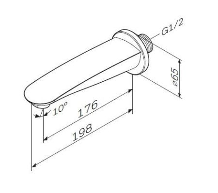 F8070000 Like излив на ванну, хром, шт.