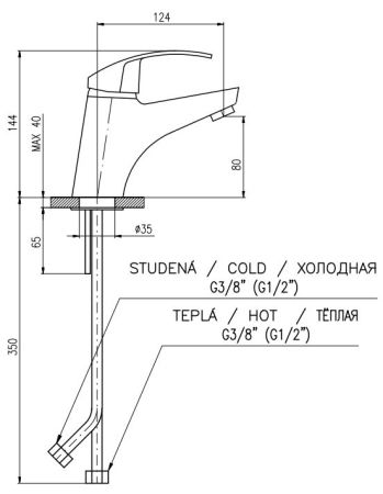 Смеситель для раковины Rav Slezak Mississippi MS026.5ECO, артикул MS026.5ECO