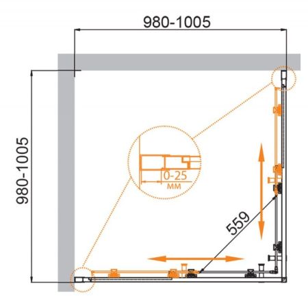 Душевой уголок CEZARES MOLVENO-A-2, артикул MOLVENO-A-2-90-P-Cr