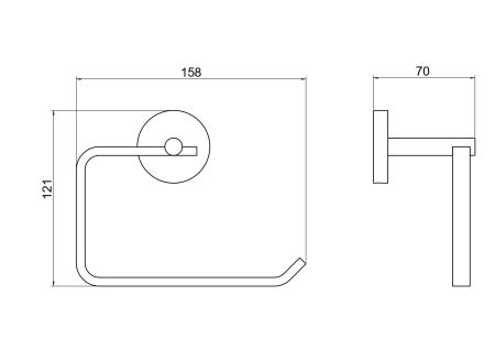 Бумагодержатель квадратный AQUATEK, матовый черный AQ4608MB БЕТТА, артикул AQ4608MB