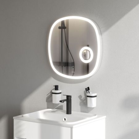 M8FMOX0553SA Func, Зеркало настенное с контурной LED-подсветкой, ИК сенсором и косметическим зеркало, артикул M8FMOX0553SA