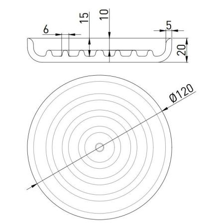 SALINI GOCCE Мыльница Ø120х20 мм., настольная, S-Stone, цвет черный матовый RAL9005, артикул 1902201RF RAL9005