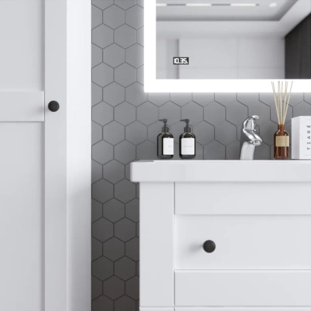 Тумба под раковину подвесная Бриклаер Хелена (рамочная) белый, 80 см, артикул 4627125416415