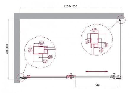LUCE-AH-1-110/90-C-Cr Душевой уголок, артикул LUCE-AH-1-110/90-C-Cr