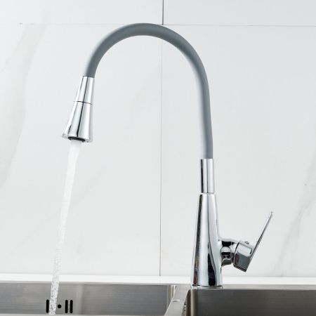 Смеситель для кухни с гибким изливом Raffine F313-9, хром