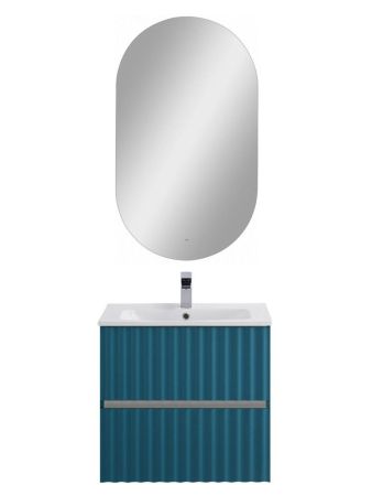 ELEGANT База под раковину подвесная с двумя выкатными ящиками, с LED подсветкой ручек. Аквамарин AM-ELEGANT-600-2C-SO-AQ-P, артикул AM-ELEGANT-600-2C-SO-AQ-P