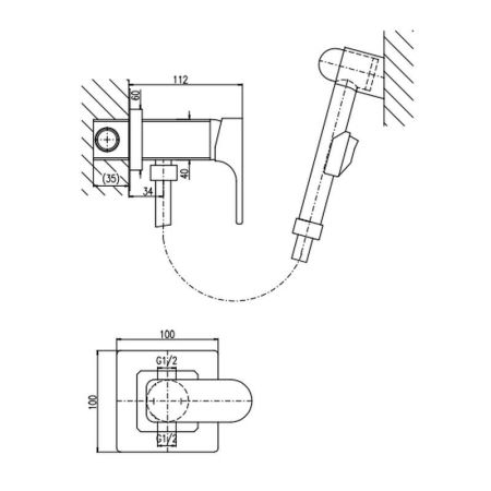 Гигиенический душ со смесителем Rav Slezak YUKON YU147/1CB, хром/белый, артикул YU147/1CB
