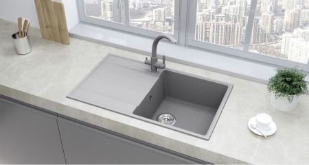 Кухонная мойка Ulgran Quartz Prima 850-05, бетон, артикул Prima 850-05
