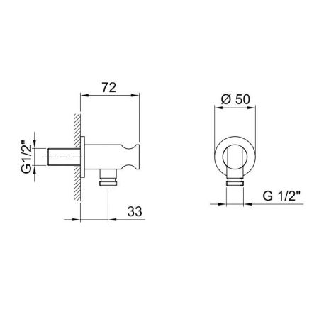 Fantini Nice Шланговое подсоединение, цвет черный матовый, артикул 91 13 9323