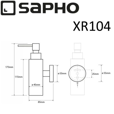 Диспенсер X-ROUND для жидкого мыла 150 мл, настенный, хром, Sapho, артикул XR104
