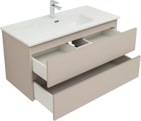 Тумба под раковину Aquanet Вега 2.0 100 бежевый, артикул 00337939