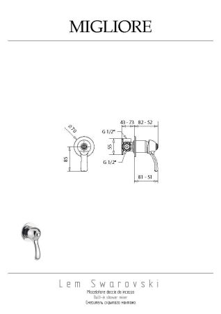 LEM SWAROVSKI См-ль моноком. скрытого монтажа, золото, артикул 18894