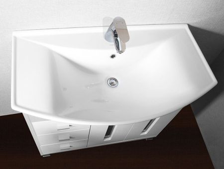 Тумба под раковину Бриклаер Бали 85 Венге/Белый глянец