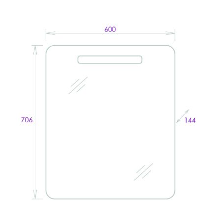 Шкаф-зеркало Onika Неаполь 60 белый, c LED подсветкой, артикул 206064