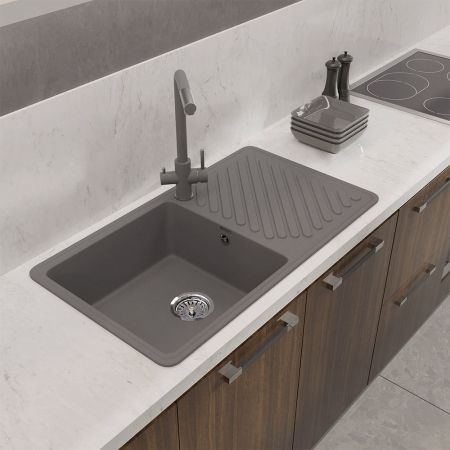 Смеситель для кухни с подключением фильтра GranFest Z-5421, темно-серый