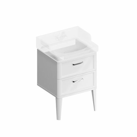 Kerama Marazzi Тумба POMPEI напольная с 2 ящиками 60, белая глянцевая, артикул PO.N.60.2\WHT