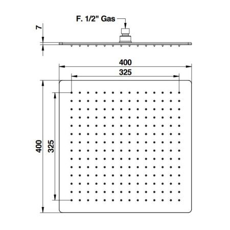 Bongio Soffioni Верхний душ 400х400 мм,цвет хром