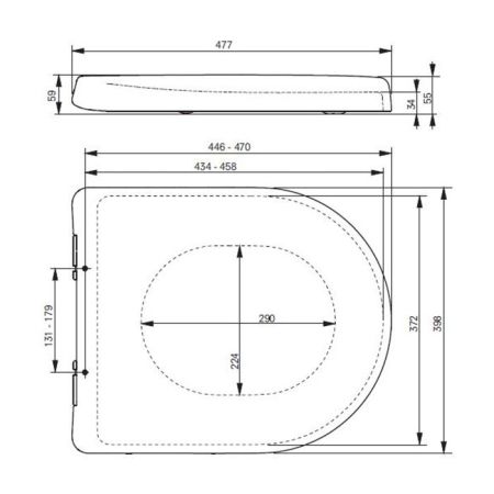 Сиденье для унитаза, TOTO, MH, ширина, мм-398, глубина, мм-477, высота, мм-59, тип шарниров-SoftClose, материал сиденья-карбамидная смола, цвет-белый, артикул VC10047NN