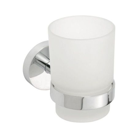 Стакан X-ROUND одинарный для зубных щёток с держателем, 70x95x105 мм, хром, Sapho