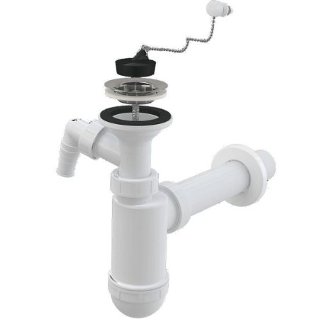 Сифон для раковины Alcaplast A41PR Белый, артикул A41PR