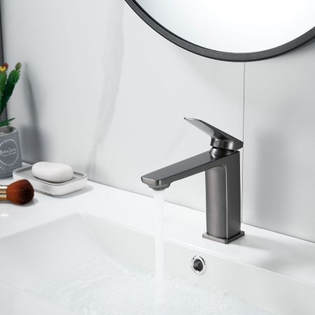 Смеситель для раковины Shevanik S8901T-1, оружейная сталь