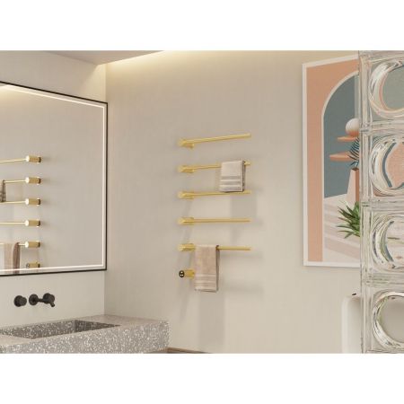 Полотенцесушитель электрический Terminus Аккорд П5 50х80, брашированное золото, артикул 4670078568137
