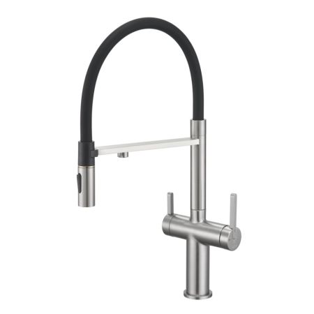 Смеситель для кухни с подключением фильтра для воды Rose R458L, сатин, артикул R458L