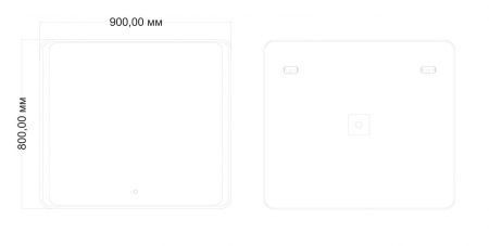 Зеркало с подсветкой ART&MAX ELEGANT AM-Ele-900-800-DS-F, артикул AM-Ele-900-800-DS-F