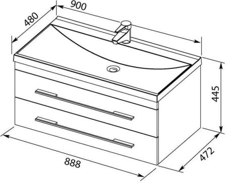 Раковина для тумбы Aquanet Нота 90 NEW, артикул 00204119