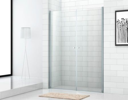 Душевая дверь в нишу Cezares Eco B-2 80 профиль Хром стекло прозрачное, артикул ECO-O-B-2-80-C-Cr