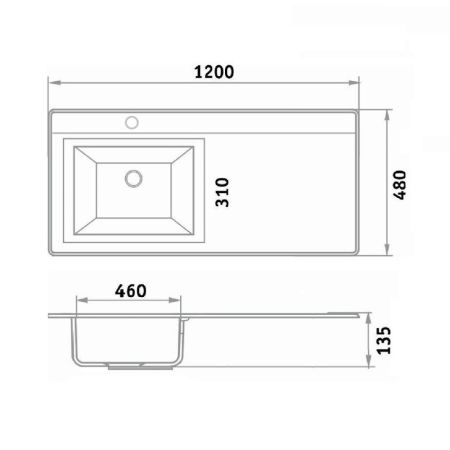 Умывальник Runo мебельный Гамма 120 лайт правое крыло (00-00001024), артикул 00-00001024