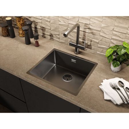 Кухонная мойка Grandex Aqua Optima 5010863, графит, артикул 5010863