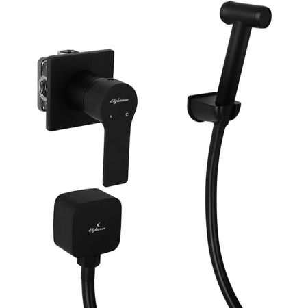 Гигиенический душ со смесителем Elghansa Squareline 34Q0743-Black (Set-84) Черный Гигиенический душ со смесителем Elghansa Squareline 34Q0743-Black (Set-84) Черный