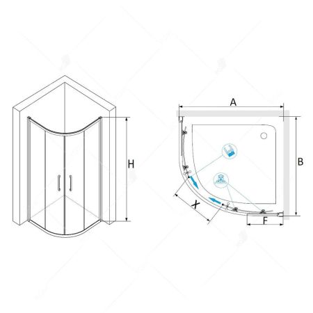 Душевой уголок RGW PA-51 (800x800, Прозрачное)