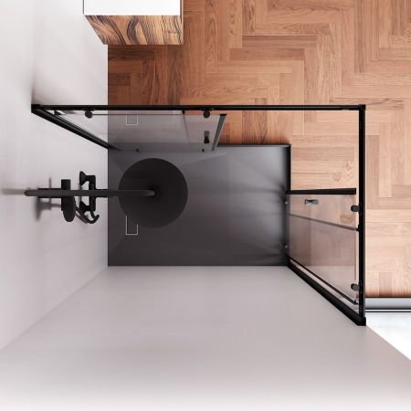 W87G-403-12080-BT Sunny душ огражд прямоугольн, раздвижн двери 120x80 черный,стекло прозрачн, артикул W87G-403-12080-BT