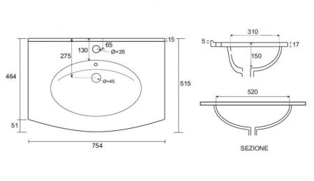 Мебель для ванной комнаты CEZARES COMFORT 75, артикул 50132