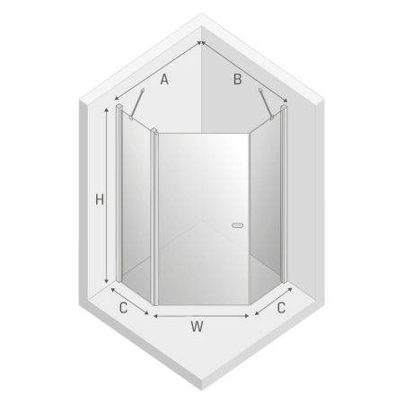 Душевое ограждение NEW TRENDY NEW SOLEO  90x90x195 K-0607 (хром), артикул K-0607