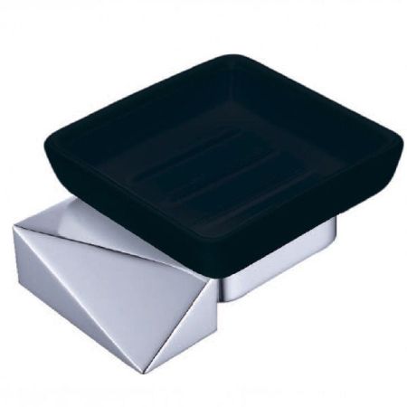 Настенная мыльница NEW VENTURO хром/черный_Комплект, артикул 10313-CR-B