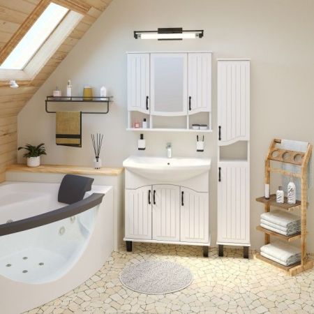 Тумба под раковину Runo Марсель 80 4620750028855 Белая, артикул 4620750028855