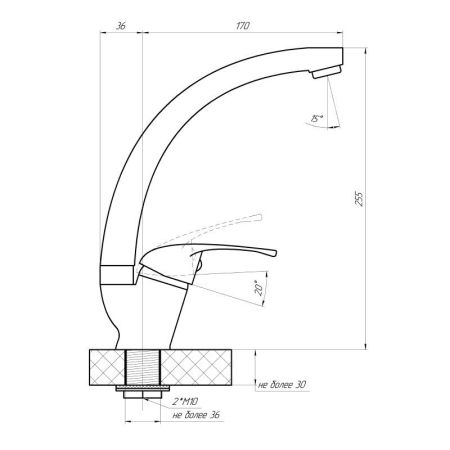 Смеситель для кухни Сантаком stMIRA 7822, хром