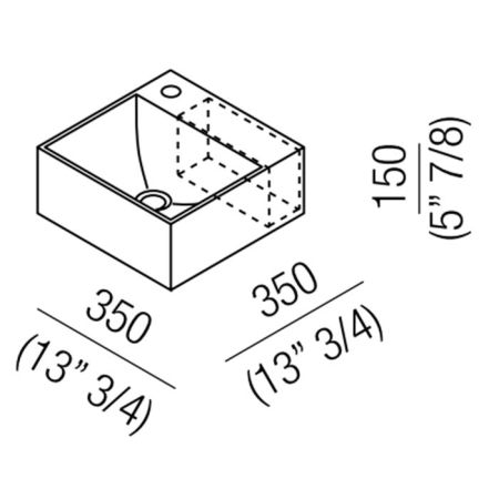 Agape Handwash Раковина подвесная 35x35x15 см, квадратная, 1 отв., с полочкой, цвет: белый, артикул ACER09951RZ *1